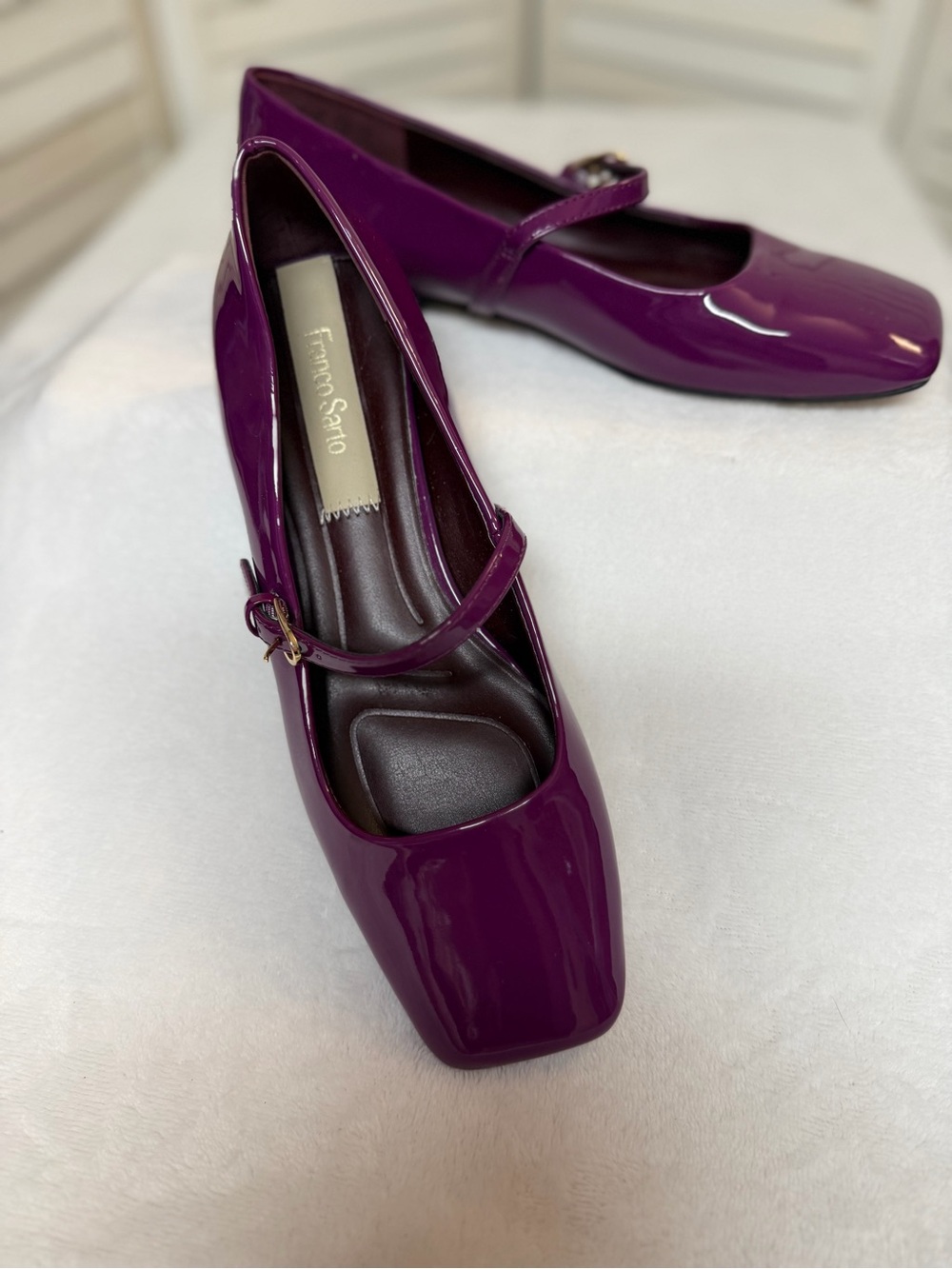 NWOT Franco Sarto Tinsley Mary Jane Flats Square Toe Raspberry Sz 6 NEVER WORN